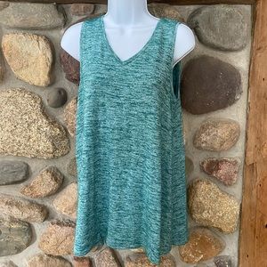 SONOMA A-LINE V-NECK GREEN HEATHER TANK, size medium